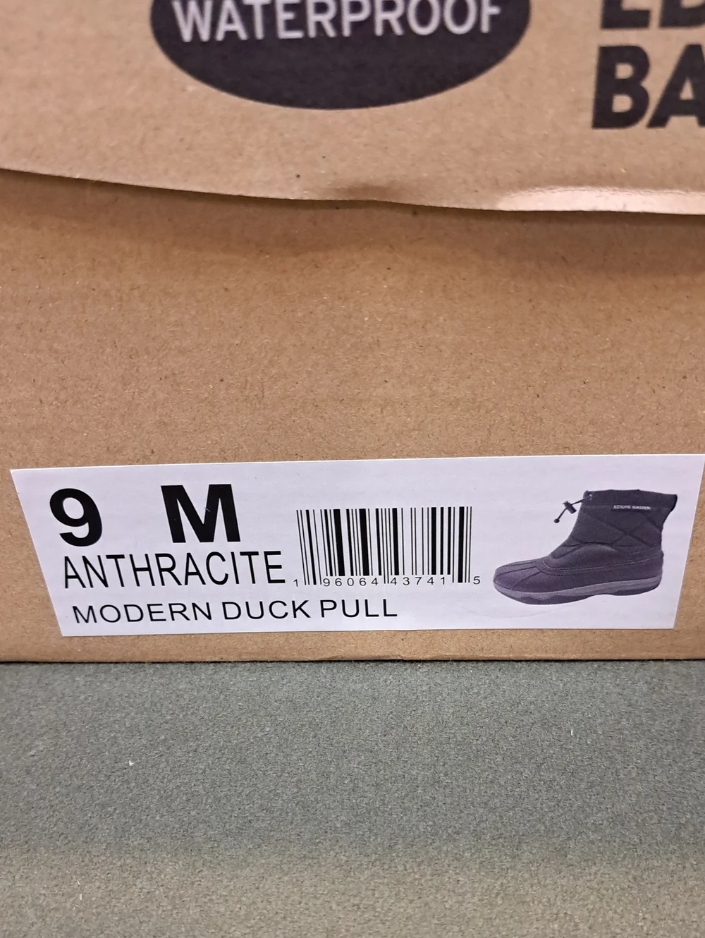Eddie Bauer Anthracite Modern Duck Pull Boot - Color: Black - Size: Men 9
